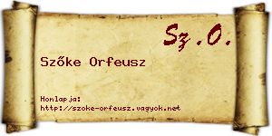 Szőke Orfeusz névjegykártya