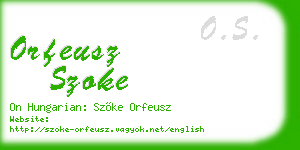 orfeusz szoke business card