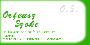 orfeusz szoke business card